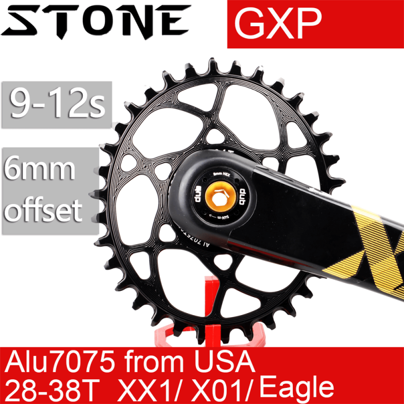 Stone Oval Chainring Direct Mount 6mm Offset for GXP XX1 Eagle X01 X1 X0 X9 for Sram 28T 30T 32T 34T 36 38 MTB Road Bike 6 mm