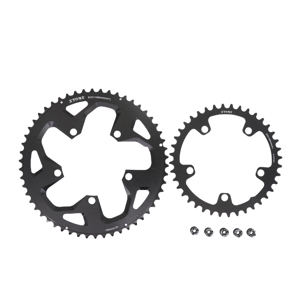 Stone Bike Round Double Chainring 110bcd 2x 52 36T 53 39T 54 40T 50 34 for Sram Red Rival S350 S900 Rotor Force 110 BCD 5 Bolts