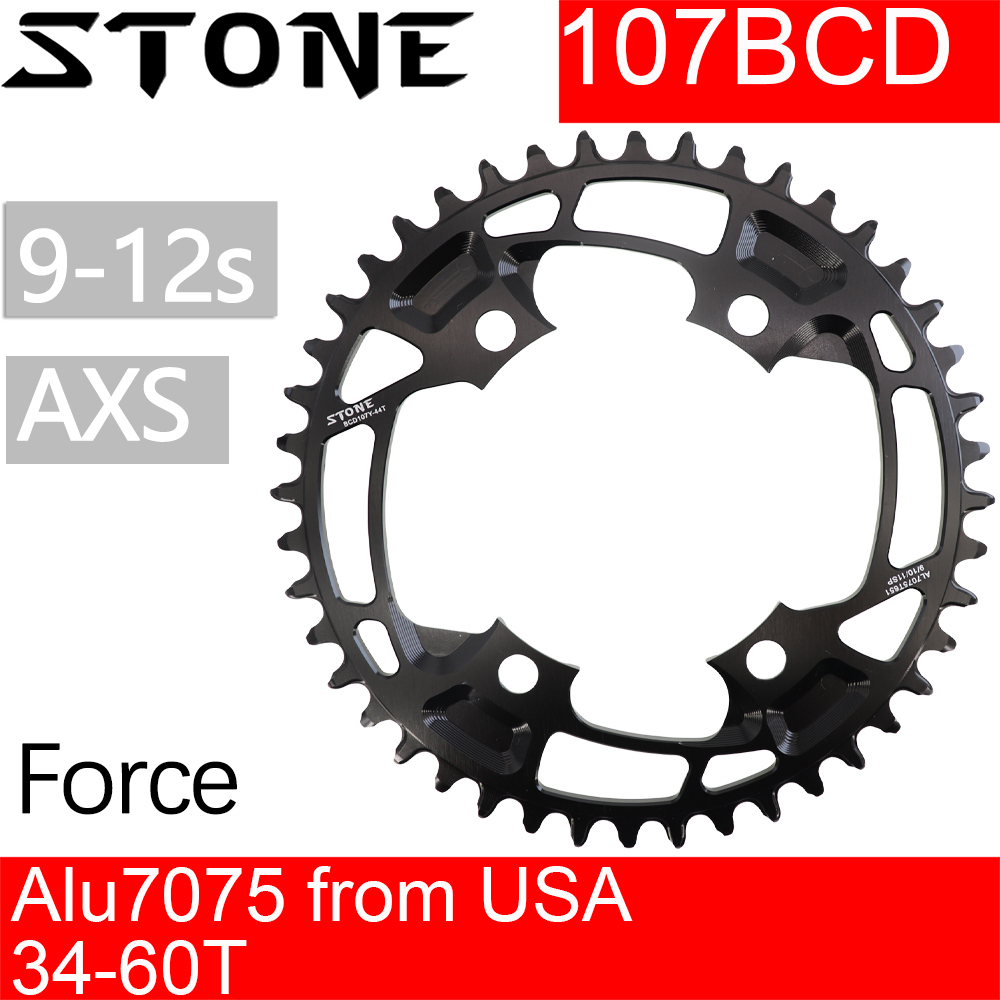 Stone Round Chainring 107BCD for Sram Force AXS 12S Crankset 107 Bcd MTB Road Bike Chainwheel 34 36 40 42 54 56 58 60T
