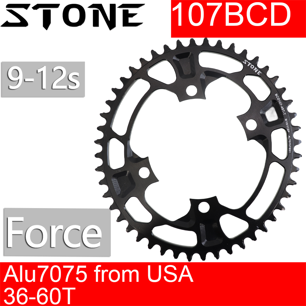 Stone Oval Chainring 107BCD for Sram Force AXS 12S Crankset 107 bcd MTB Road Bike Chainwheel 36T to 60T