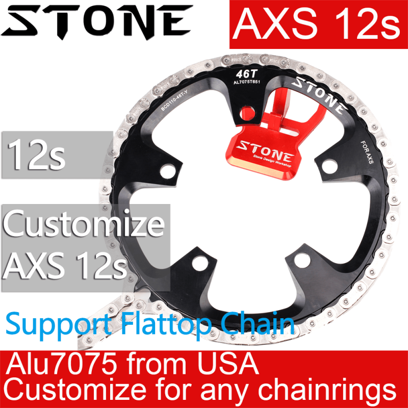 Stone Chainring Customize for AXS Chain Rings flattop chain 12 Speed for Sram 104bcd 110bcd 130BCD MTB Gravel Red R8000 M8000