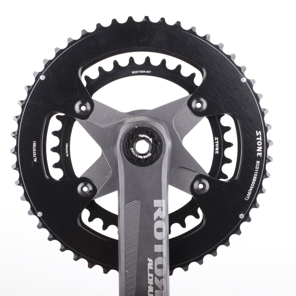 Stone 110bcd Double Chainring for Shimano 4700 5800 6800 9000 for Rotor 4 Bolts Road Bike 52 36T 53 39T 54 40T 50 34T 46 32T 2X