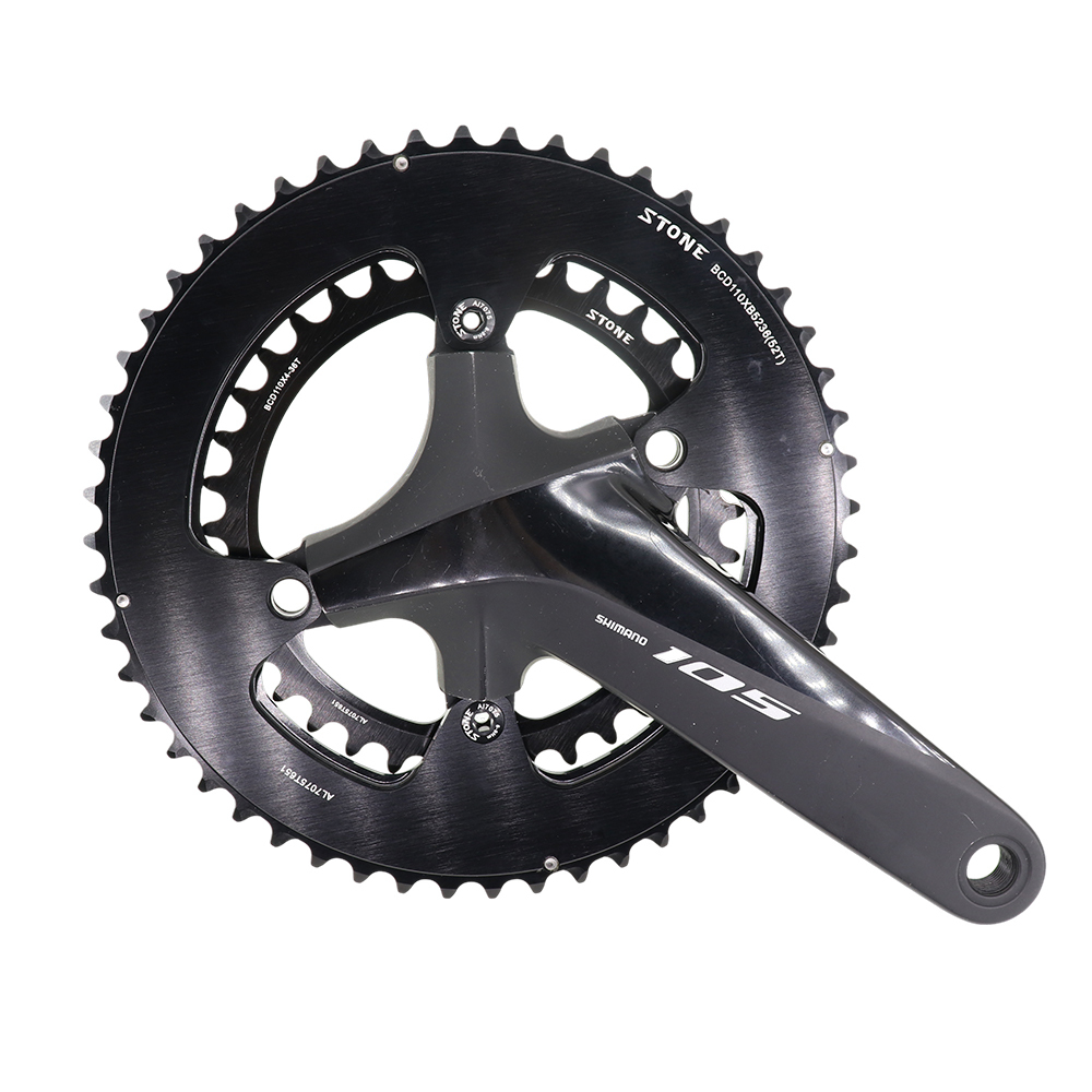 Stone 110bcd Double Chainring for Shimano 4700 5800 6800 9000 for Rotor 4 Bolts Road Bike 52 36T 53 39T 54 40T 50 34T 46 32T 2X