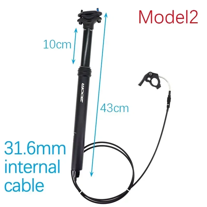Zoom Mtb Dropper Seatpost Height Adjustable Internal Routing 100mm Travel Bike Dropper Seat Post 27.2 28.6 30.9 31.6 33.9