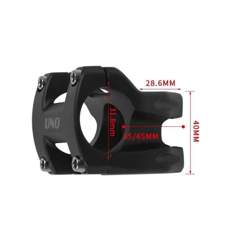 UNO Mountain Bike Stem DH XC 0 Degree 35/45MM AL 28.6 X 31.8mm MTB Bicycle Hollow Stems Mountain Bike Parts