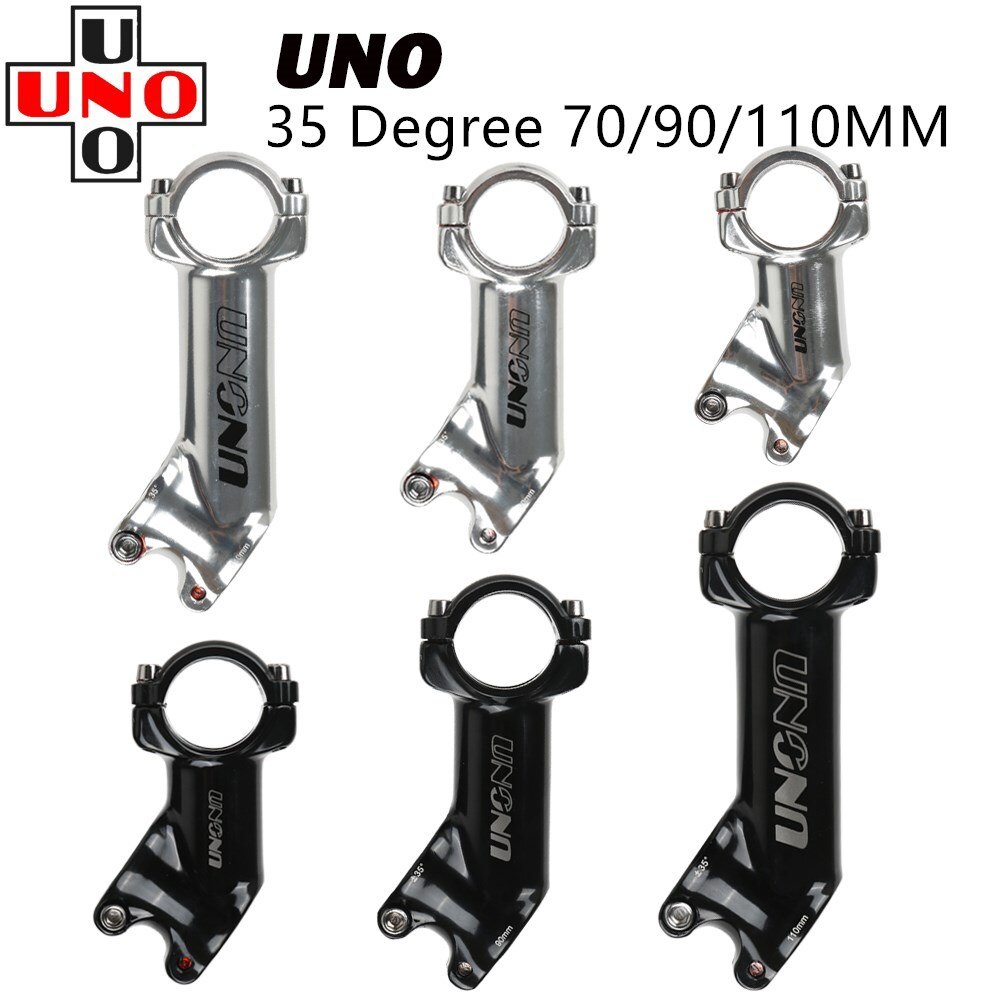 UNO Mountain Road Bike Stem +-35 Degree MTB Bicycle Super Light Black Silver Handlebar Raiser Stems 70/90/110mm