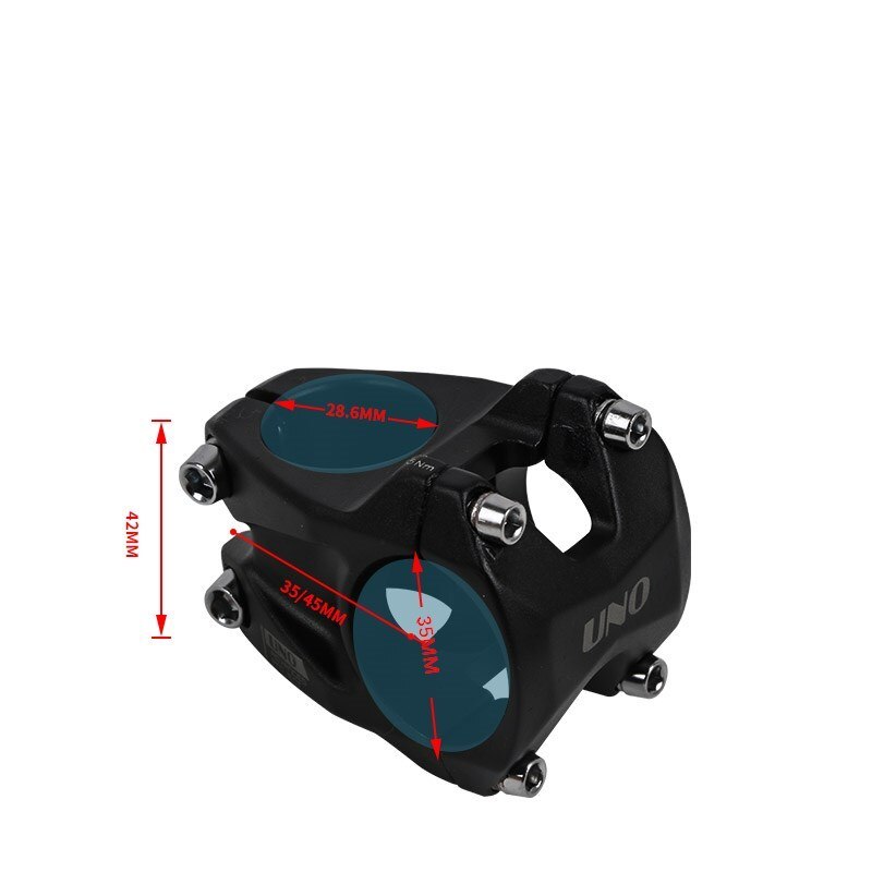 UNO Mountain Bike 3D Stem DH XC AM 0 Degree 35MM 45MM AL 28.6 X 35mm MTB Mountain Bicycle Hollow Short Stems