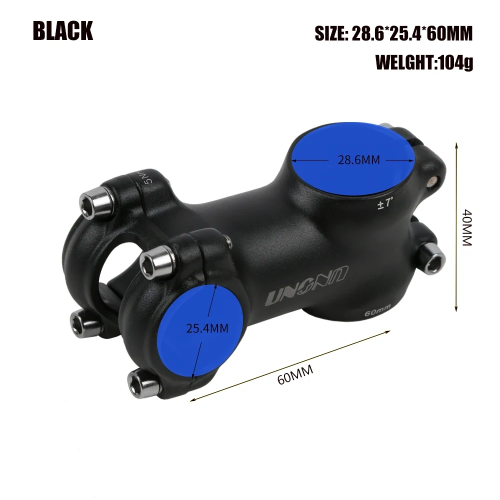 UNO Stem Bike Ultralight 7 Degree MTB Road Stem Balance Bike Hight for Fork 28.6 25.4MM 60-130MM Mountain MTB Bicycle Kalloy