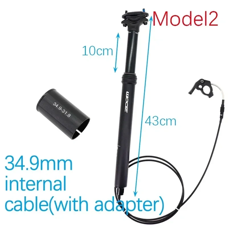 Zoom Mtb Dropper Seatpost Height Adjustable Internal Routing 100mm Travel Bike Dropper Seat Post 27.2 28.6 30.9 31.6 33.9