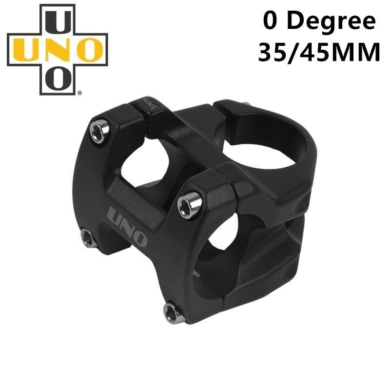 UNO Mountain Bike Stem DH XC 0 Degree 35/45MM AL 28.6 X 31.8mm MTB Bicycle Hollow Stems Mountain Bike Parts