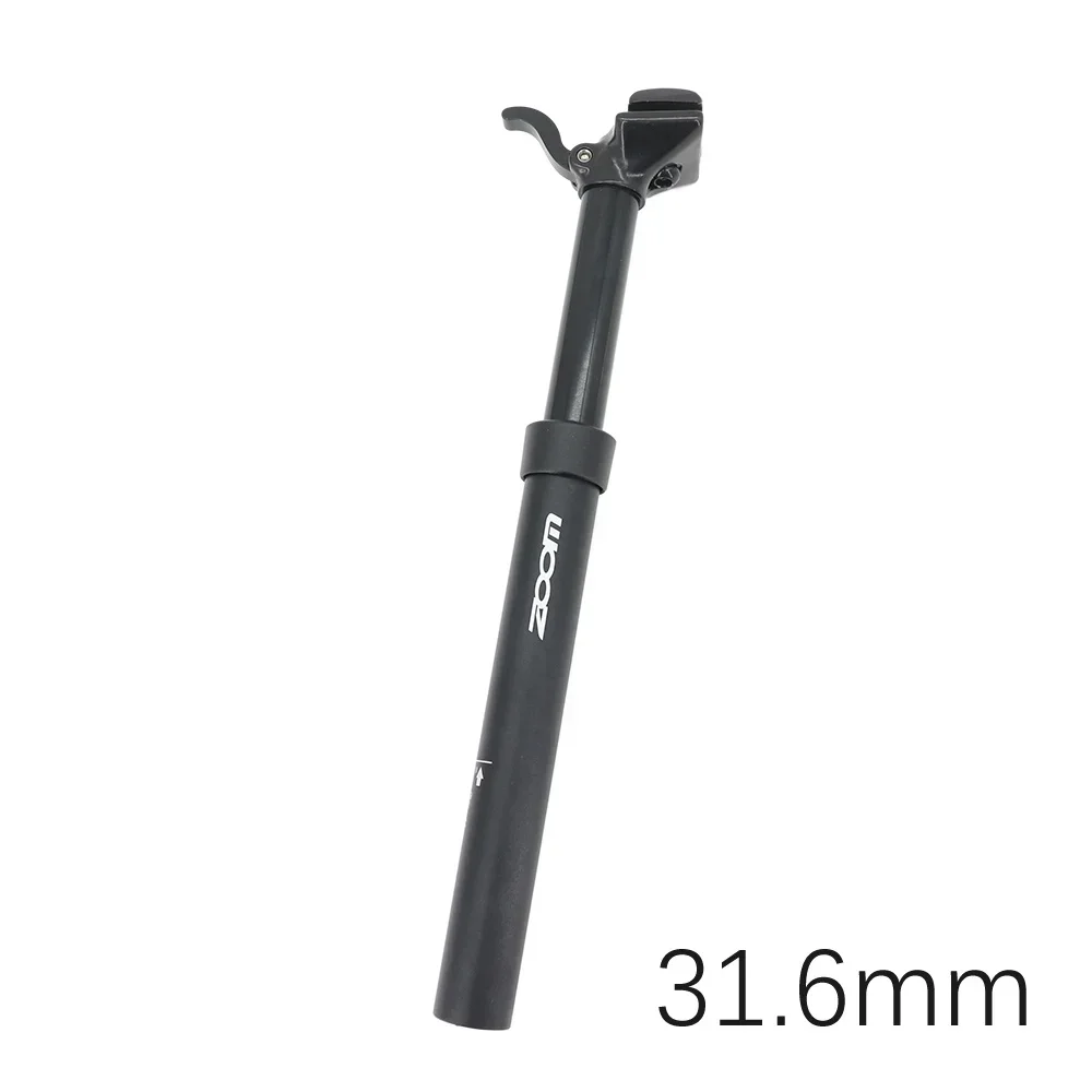 Zoom Dropper Seatpost Manual Control Lever Height Adjustable Seat Post Hydraulic Bicycle 100mm Travel 375mm 30.9