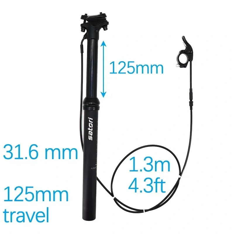 SATORI MTB Bike Dropper Seatpost Adjustable Height 150 125mm Sorata Pro Internal External Cable Routing 30.9 31.6mm