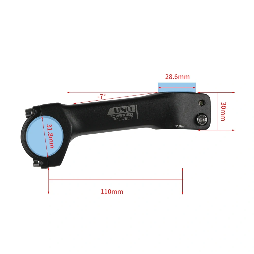 UNO Bike Stem Ultralight -7 Degree Road Bike Stem Fork 28.6mm 31.8mm 70/80/90/100/110/120mm Mountain MTB Bicycle Kalloy