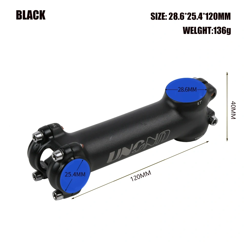 UNO Stem Bike Ultralight 7 Degree MTB Road Stem Balance Bike Hight for Fork 28.6 25.4MM 60-130MM Mountain MTB Bicycle Kalloy