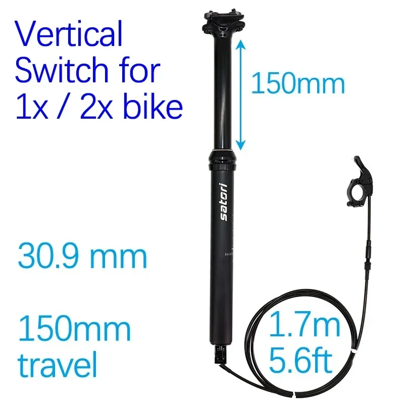 SATORI MTB Bike Dropper Seatpost Adjustable Height 150 125mm Sorata Pro Internal External Cable Routing 30.9 31.6mm