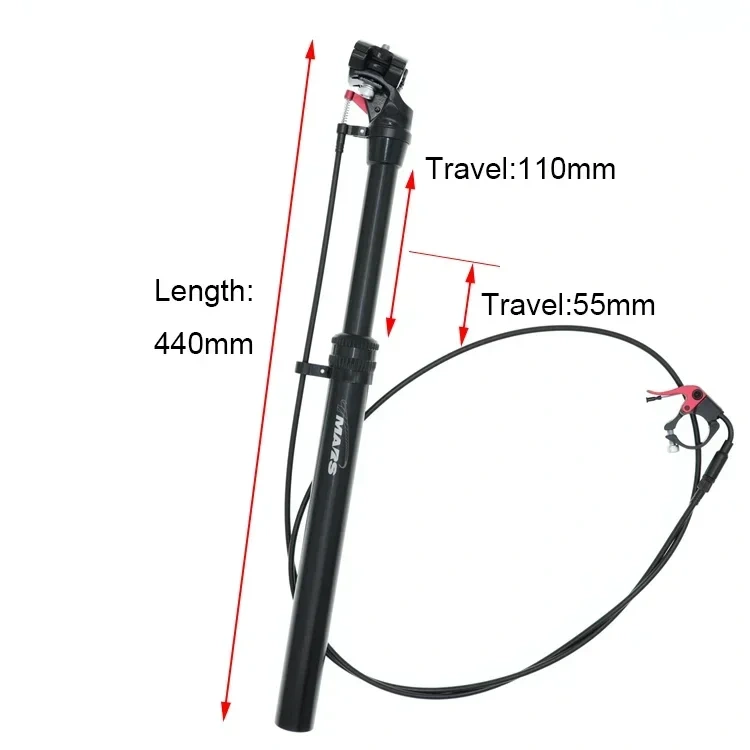 Tmars Dropper Seatpost Adjustable Height 27.2mm Remote Control Mechanical MTB Bike 28.6 30.0 30.4 30.9 31.6mm Travel 110mm