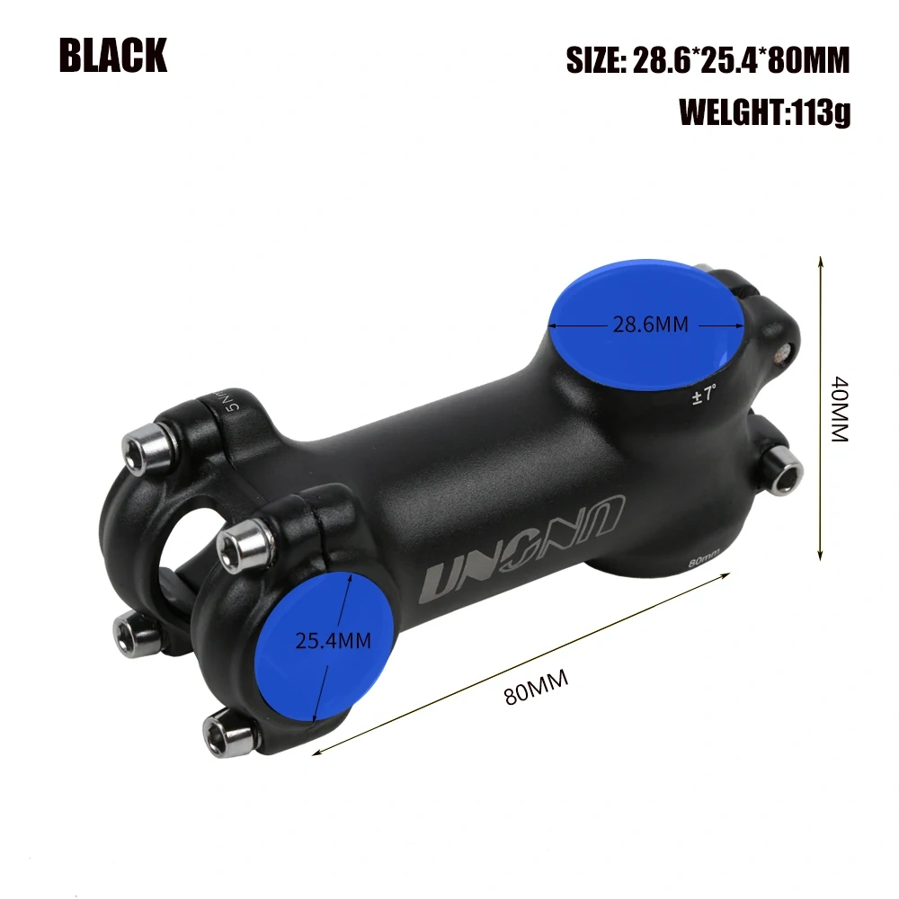 UNO Stem Bike Ultralight 7 Degree MTB Road Stem Balance Bike Hight for Fork 28.6 25.4MM 60-130MM Mountain MTB Bicycle Kalloy