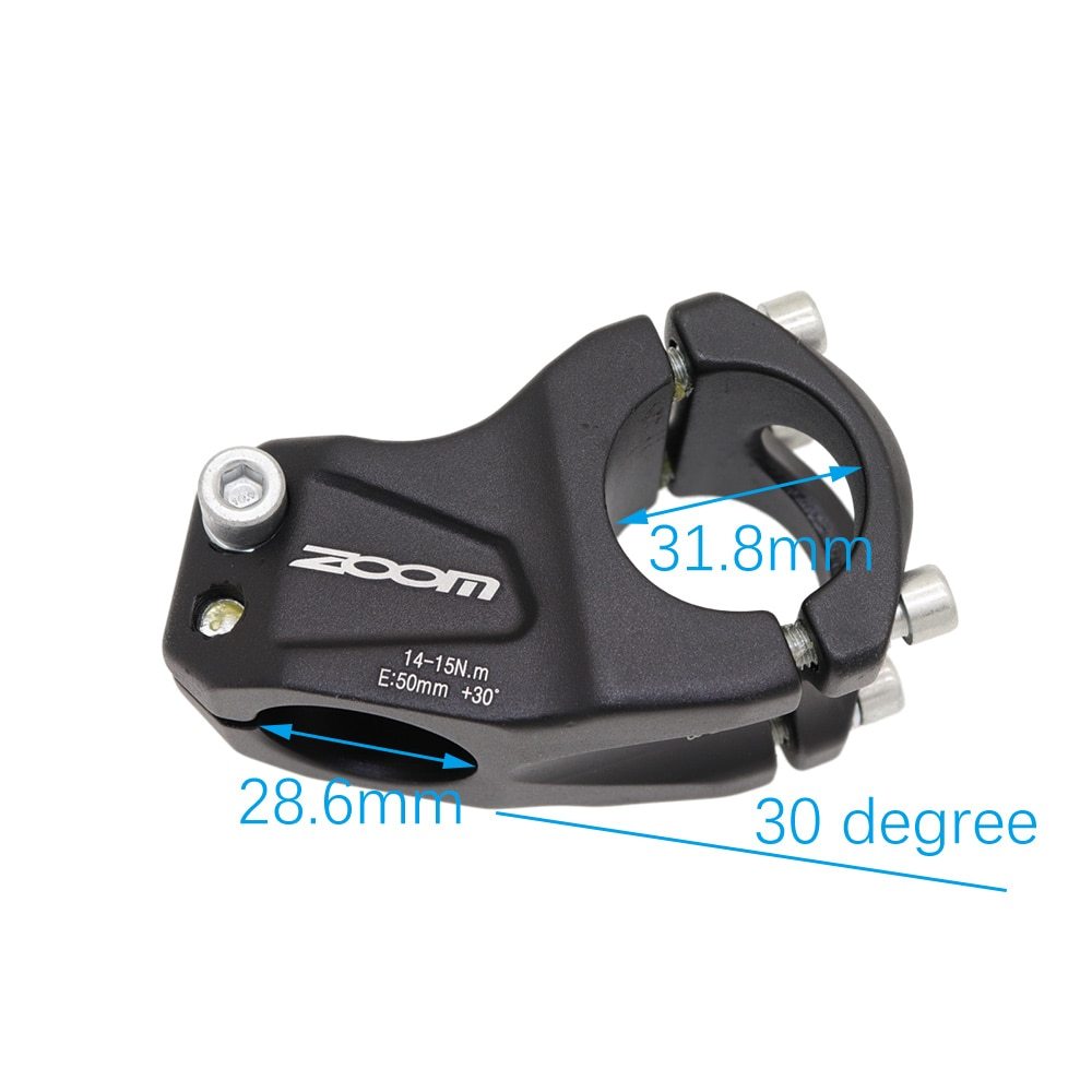 Zoom bike stem 30 degree downhill cross-country DH FR XC BMX mountain bike MTB bicycle handlebar 31.8 50MM