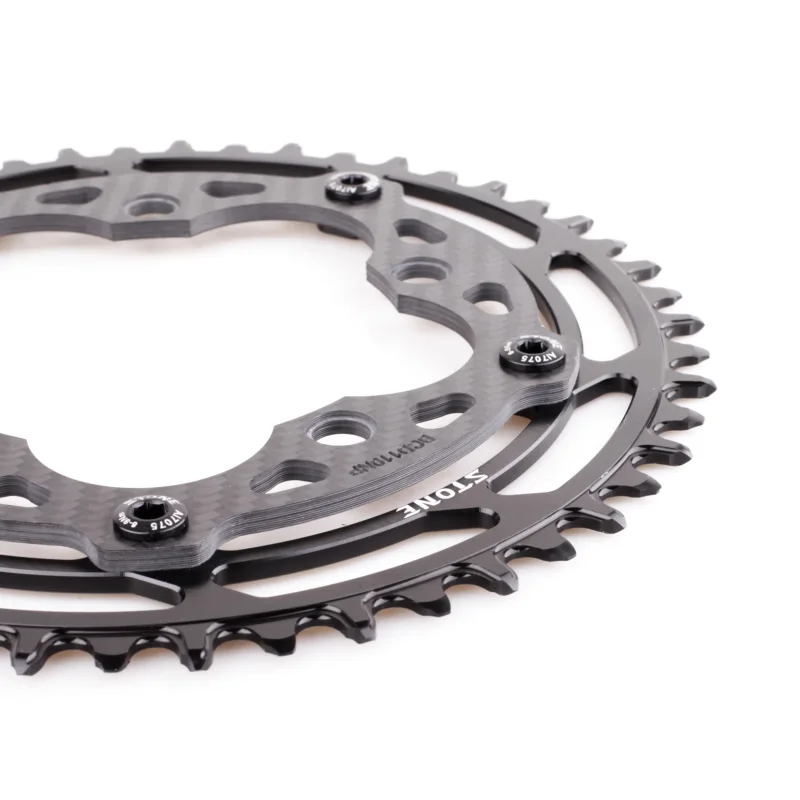 Round Chain Ring Stone Round Chainring inner offset carbon 110BCD 5 Bolts for Rotor Foce ...