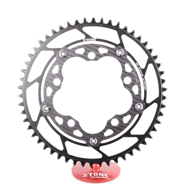 Stone Round Chainring inner offset carbon 110BCD 5 Bolts for Rotor Foce CX Sigeyi Xcadey QUARQ Bike 12s 12 Speed 110 BCD