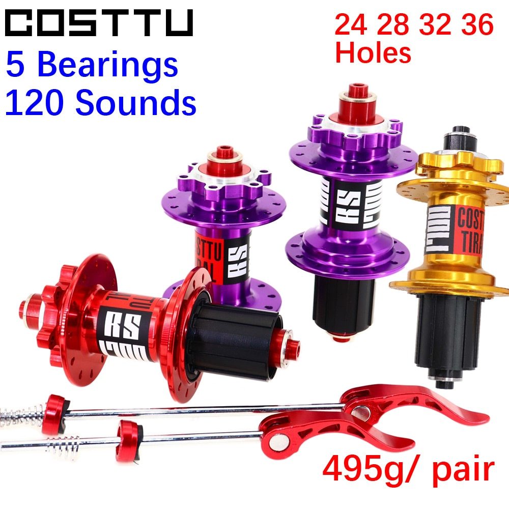 COSTTU Bike hub MTB bearing hub big sound loudly 120 clicks 8 9 10 11 speed Quick Release 100mm 135mm 24 28 32 36 Holes