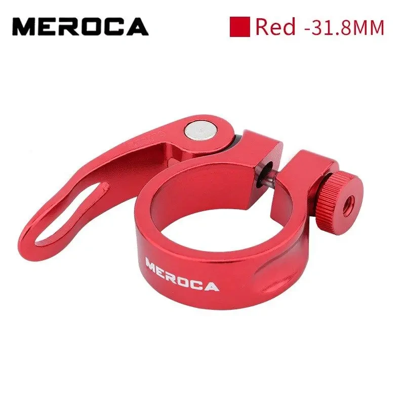 Meroca Bike Seat Post 31.8 34.9MM Clamp QR Quick Release Aluminum Alloy CNC Bicycle Lock Clamps Cycling Part Seatpost Clip