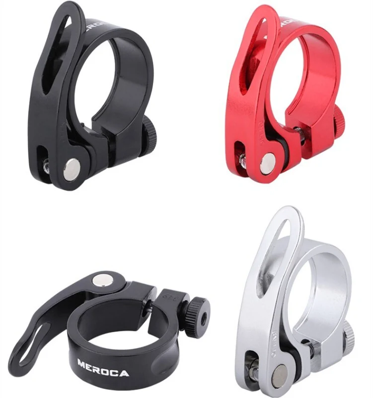 Meroca Bike Seat Post 31.8 34.9MM Clamp QR Quick Release Aluminum Alloy CNC Bicycle Lock Clamps Cycling Part Seatpost Clip