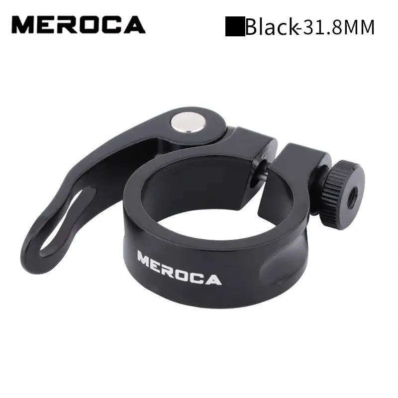 Meroca Bike Seat Post 31.8 34.9MM Clamp QR Quick Release Aluminum Alloy CNC Bicycle Lock Clamps Cycling Part Seatpost Clip