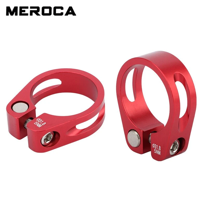 Meroca Mountain Road Bike Seat Post Clamp Mountain Road Bike 31.8 34.9MM Aluminum Alloy CNC Lock Clamps Bicycle Part Seatpost