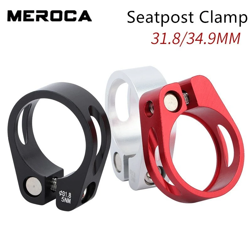 Meroca Mountain Road Bike Seat Post Clamp Mountain Road Bike 31.8 34.9MM Aluminum Alloy CNC Lock Clamps Bicycle Part Seatpost