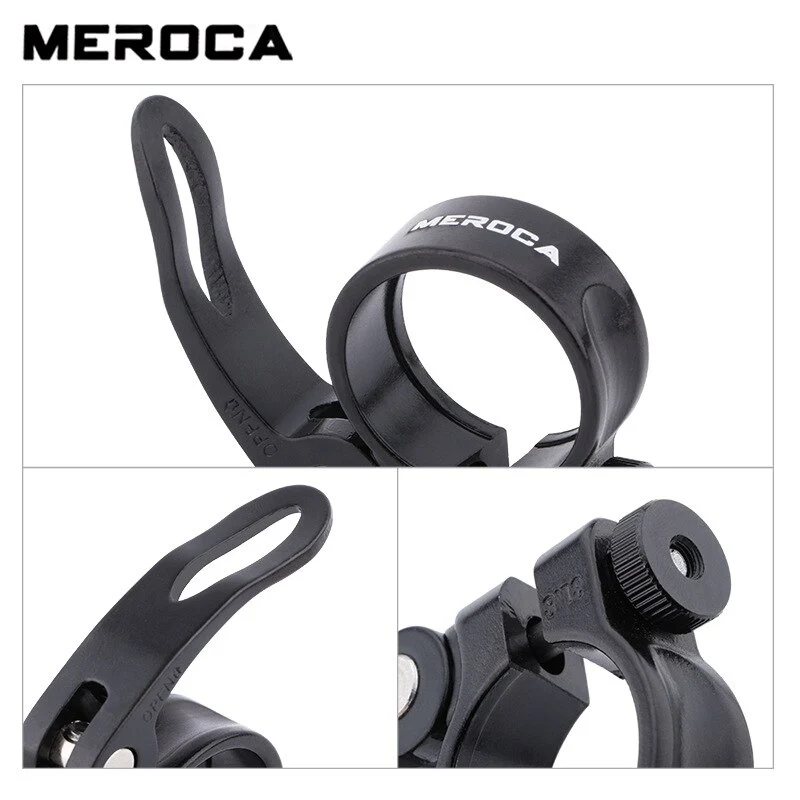 Meroca Bike Seat Post 31.8 34.9MM Clamp QR Quick Release Aluminum Alloy CNC Bicycle Lock Clamps Cycling Part Seatpost Clip