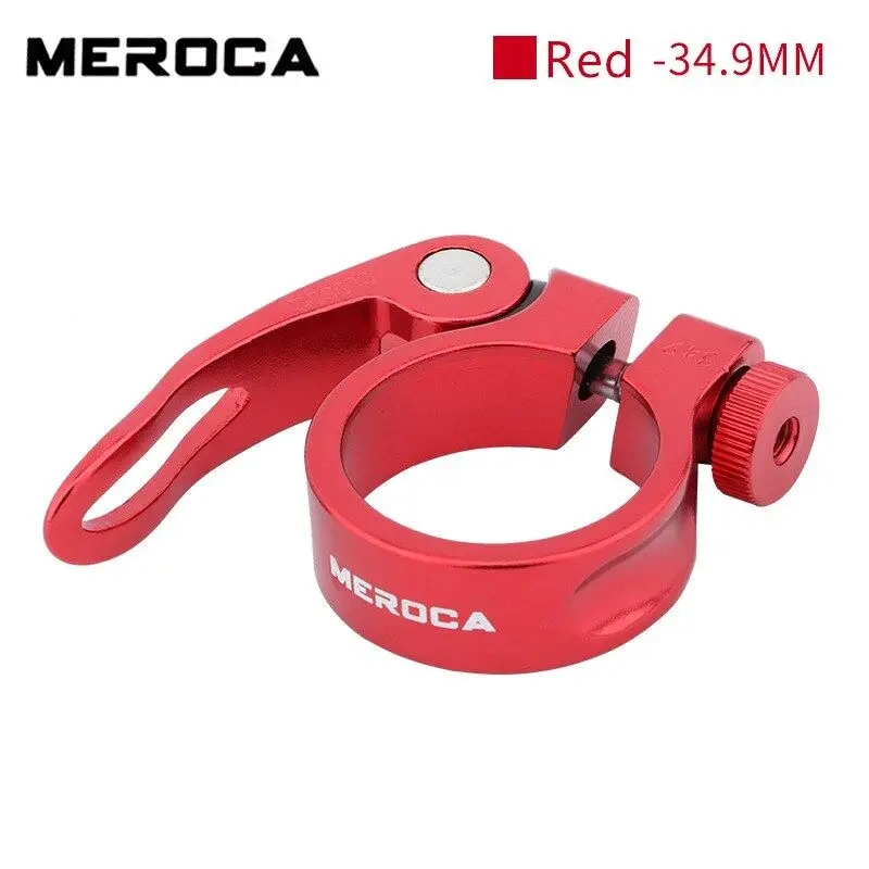 Meroca Bike Seat Post 31.8 34.9MM Clamp QR Quick Release Aluminum Alloy CNC Bicycle Lock Clamps Cycling Part Seatpost Clip