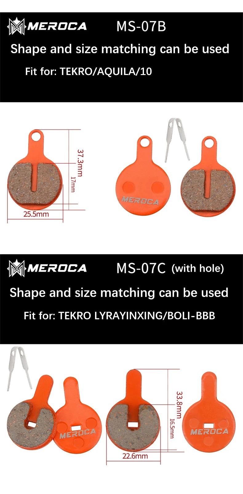 Meroca BIke Resin Brake Pads MTB For Shimano M375 M445 Mt200 BB5 BB7 Mountain Road Bike Hydraulic Disc Brake Pads