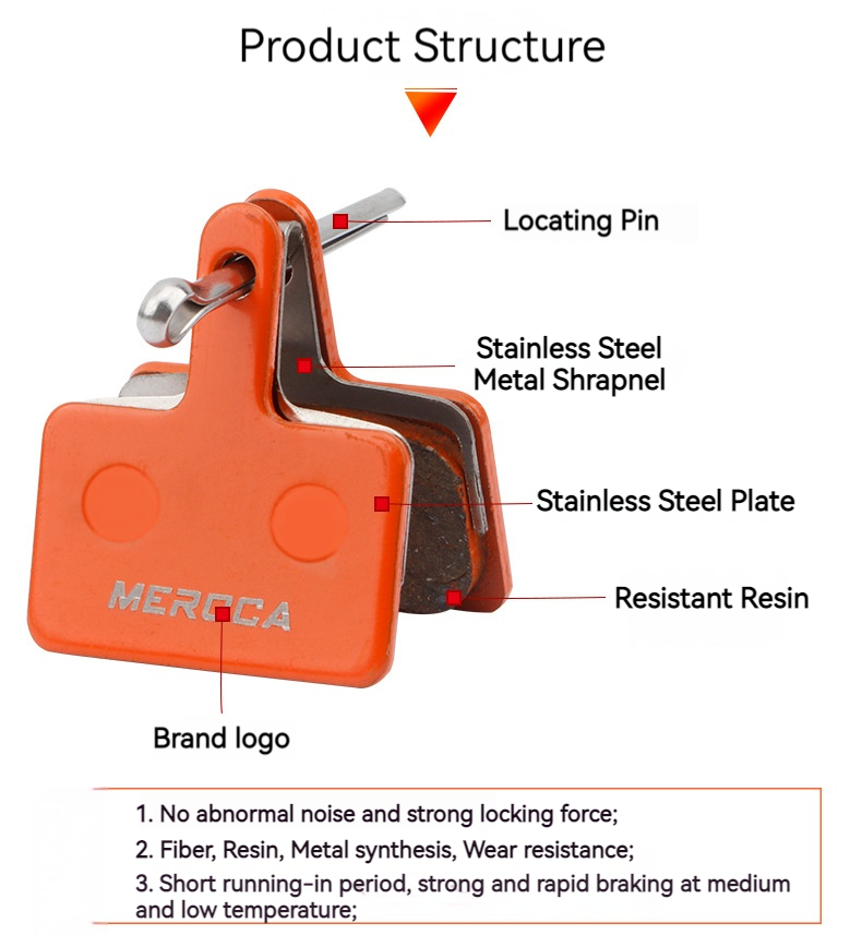 Meroca BIke Resin Brake Pads MTB For Shimano M375 M445 Mt200 BB5 BB7 Mountain Road Bike Hydraulic Disc Brake Pads