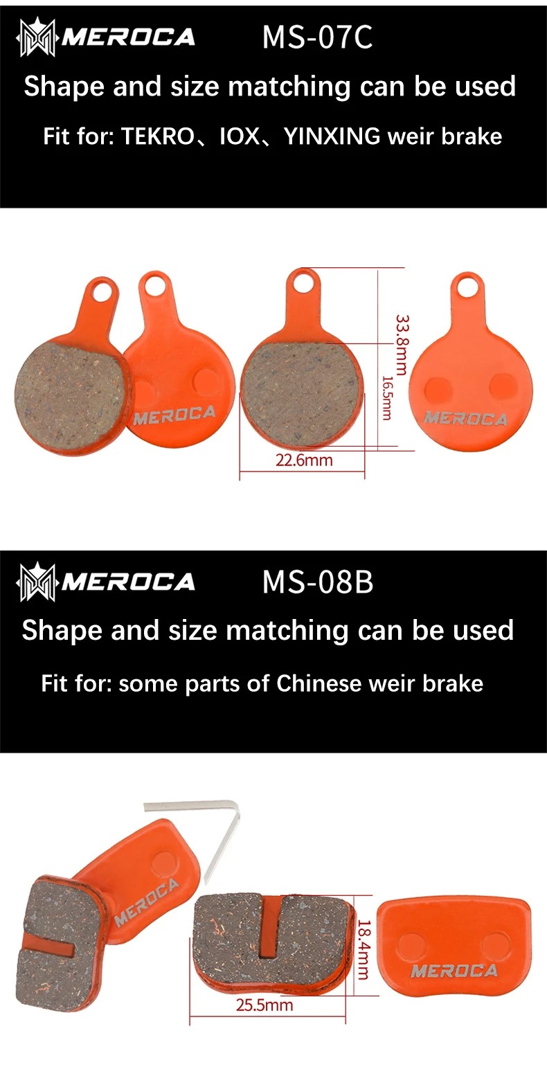 Meroca BIke Resin Brake Pads MTB For Shimano M375 M445 Mt200 BB5 BB7 Mountain Road Bike Hydraulic Disc Brake Pads