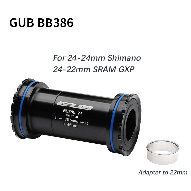 BB386 24mm Adapter Bicycle Press Fit Ceramic Bearings Bottom Brackets Axle for Shimano for SRAM 22-24mm MTB Road Bike