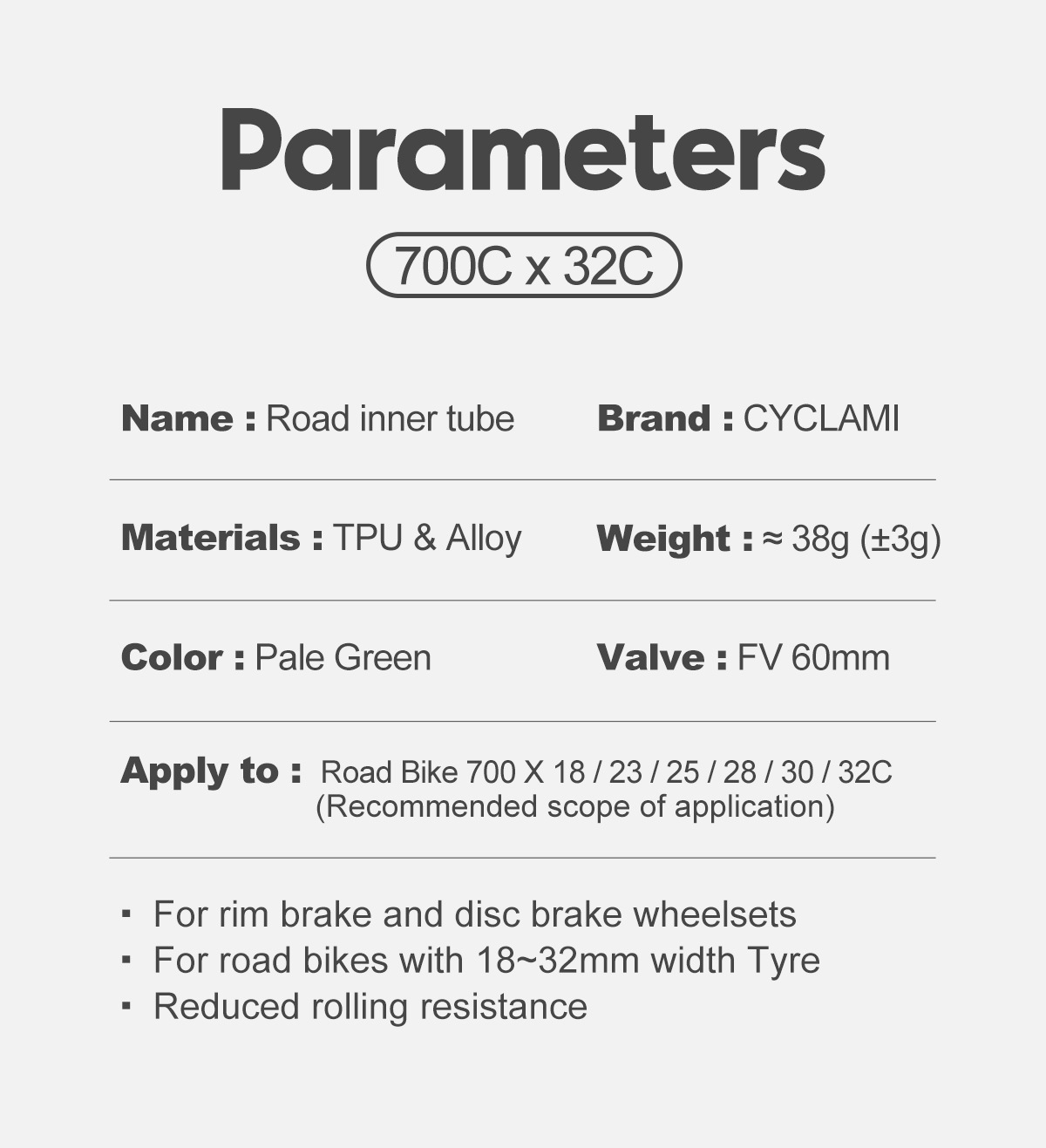 CYCLAMI Bike Inner Tube 26 27.5 29 Inches MTB Bicycle TPU Material Tire 45mm French Valve Super Light Anti-Oxidation