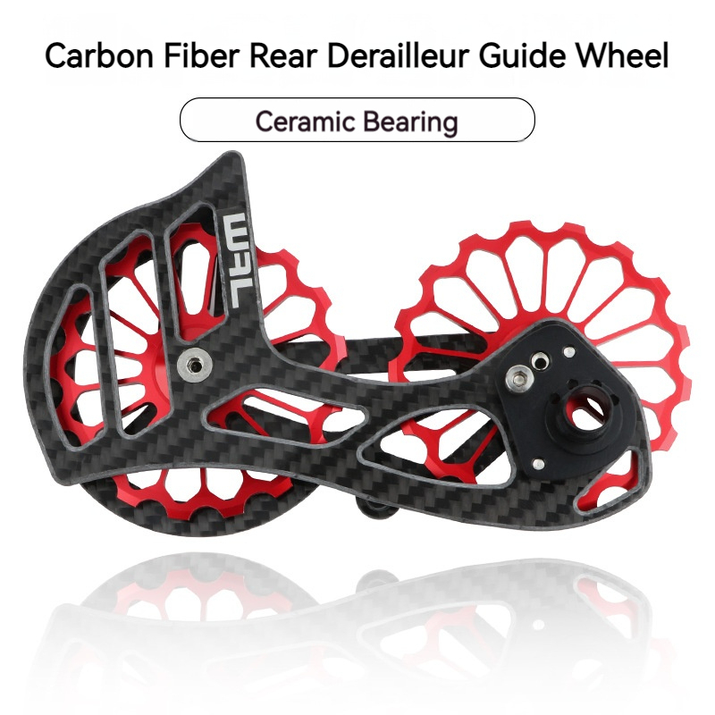 Meroca Road Bike Carbon Fiber Rear Derailleur Guide Wheel 13T 17T Pulley Wheel Ceramic Bearing 5800 6000 7000 8000 9000