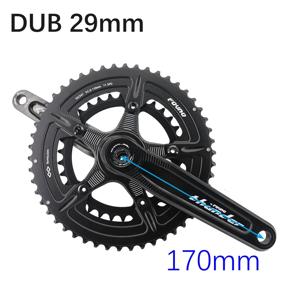 Fovno 110BCD road bike crankset DUB 29mm 28.99mm 24mm spindle Thunder  deckas double chainring round