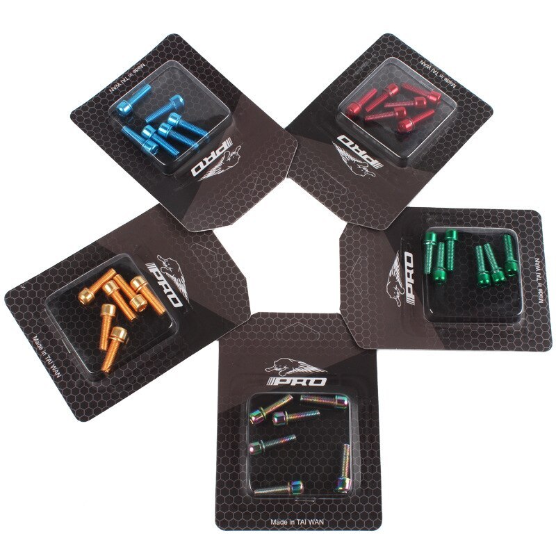 IIIPro bike stem bolts 6pcs colorful M5 18mm black red blue golden green purple rainbow oil slick steel bolts 5mm 18mm ipro