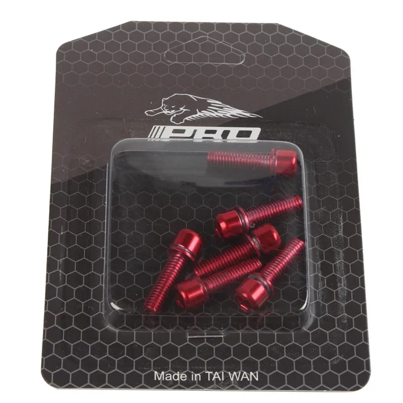IIIPro bike stem bolts 6pcs colorful M5 18mm black red blue golden green purple rainbow oil slick steel bolts 5mm 18mm ipro