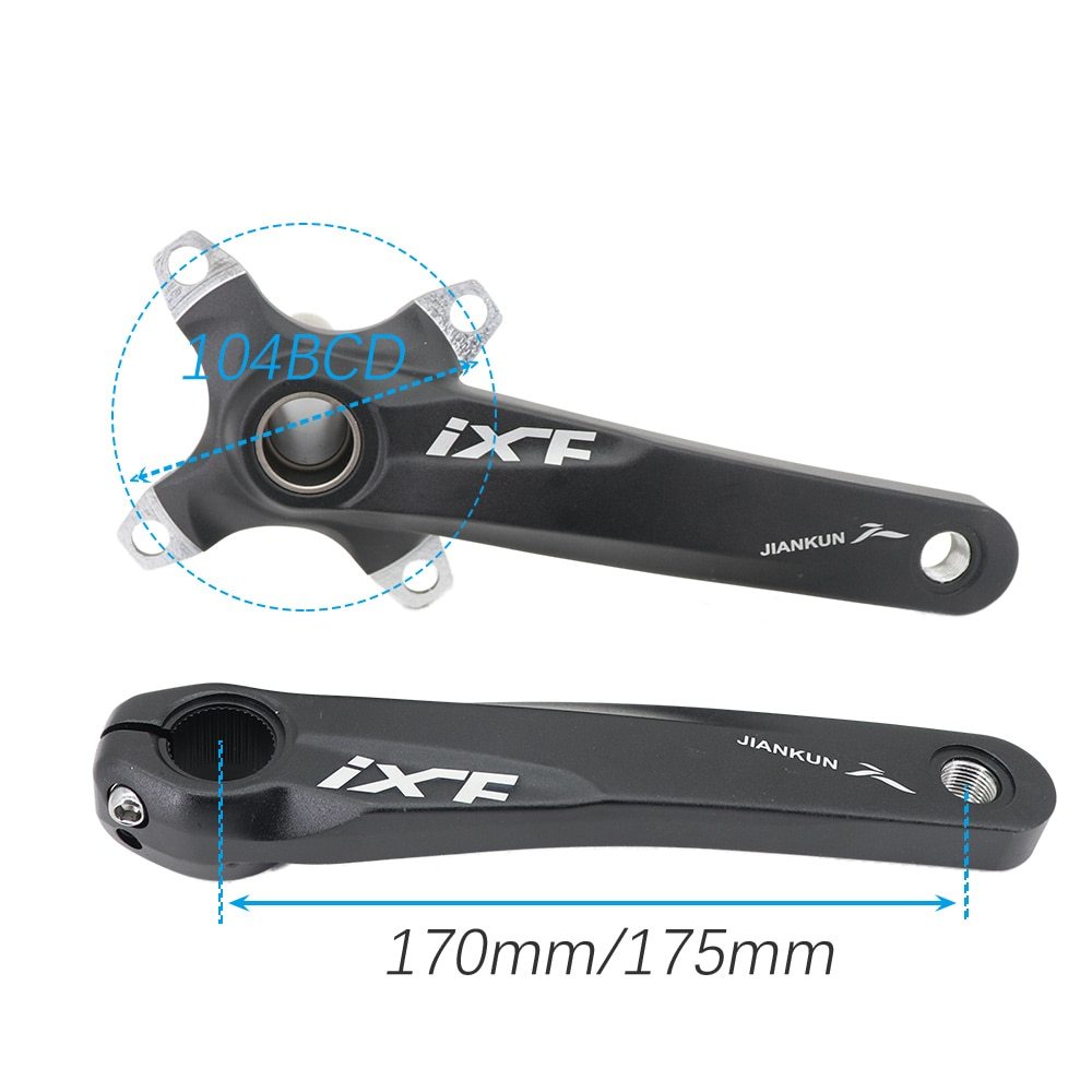 IXF MTB Crankset 104BCD Bike Crank 170mm 175mm Deckas Chainring 30t 32t 34t 36t 38 rainbow oil slick 1 2 3 speed 1x 2x 3x speed