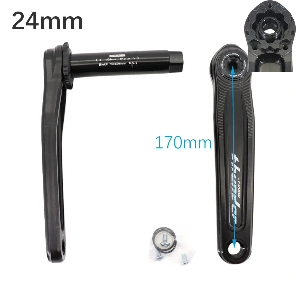 Fovno 110BCD road bike crankset DUB 29mm 28.99mm 24mm spindle Thunder deckas double chainring round 50 34T 52 36 53 39T 110 bcd