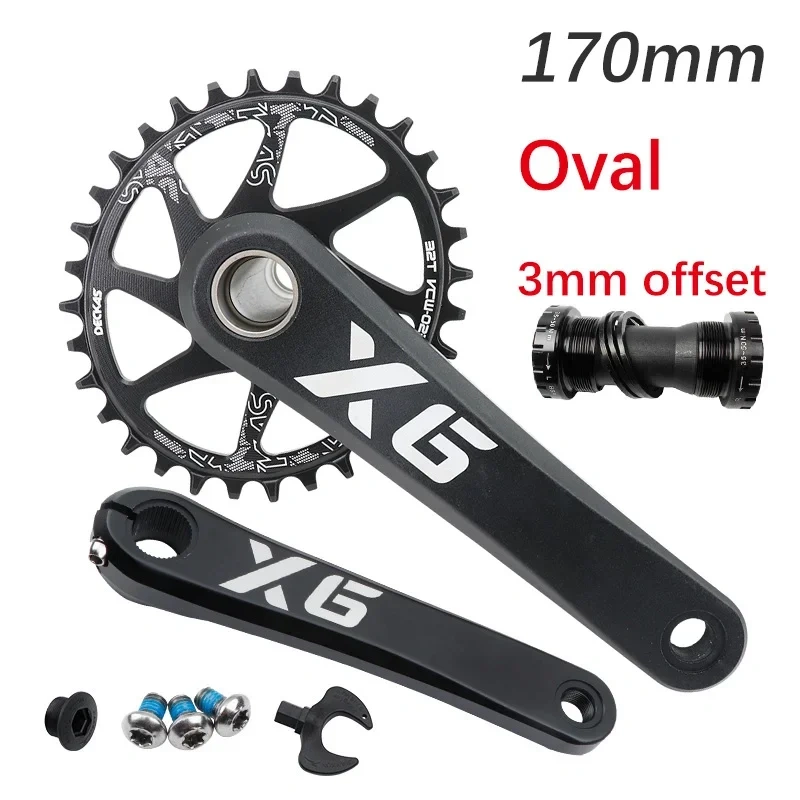 IXF GXP crankset MTB Bike Aluminum 3mm offset gxp chainring round oval for Sram crank Direct Mount X9 X0 XX1 X01 DUB 170 175 X6