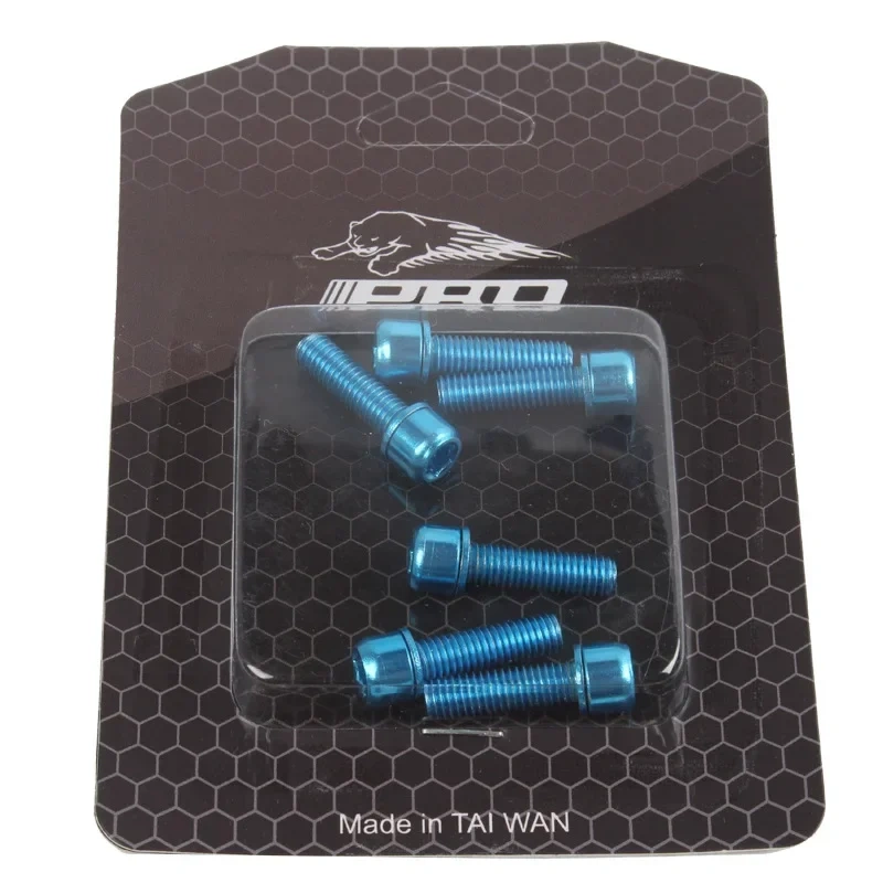 IIIPro bike stem bolts 6pcs colorful M5 18mm black red blue golden green purple rainbow oil slick steel bolts 5mm 18mm ipro