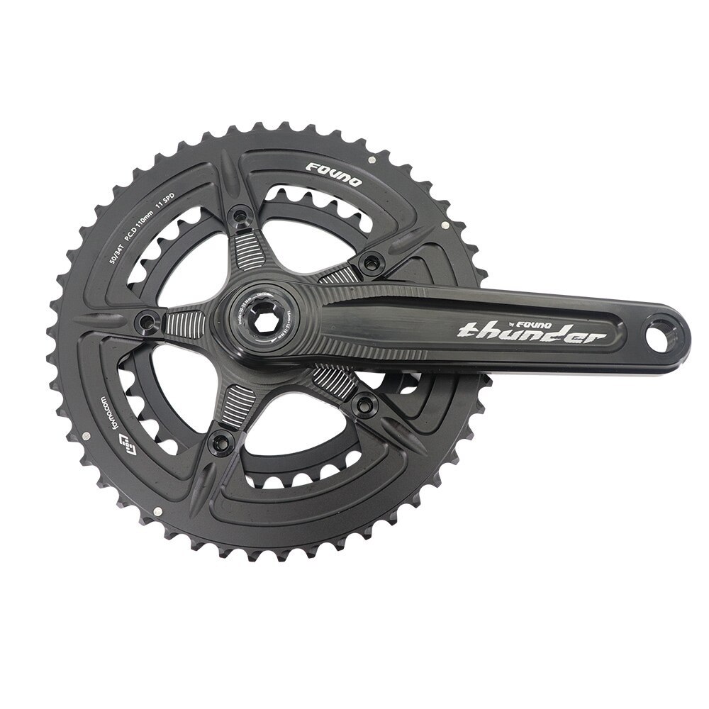 Fovno 110BCD road bike crankset DUB 29mm 28.99mm 24mm spindle Thunder deckas double chainring round 50 34T 52 36 53 39T 110 bcd