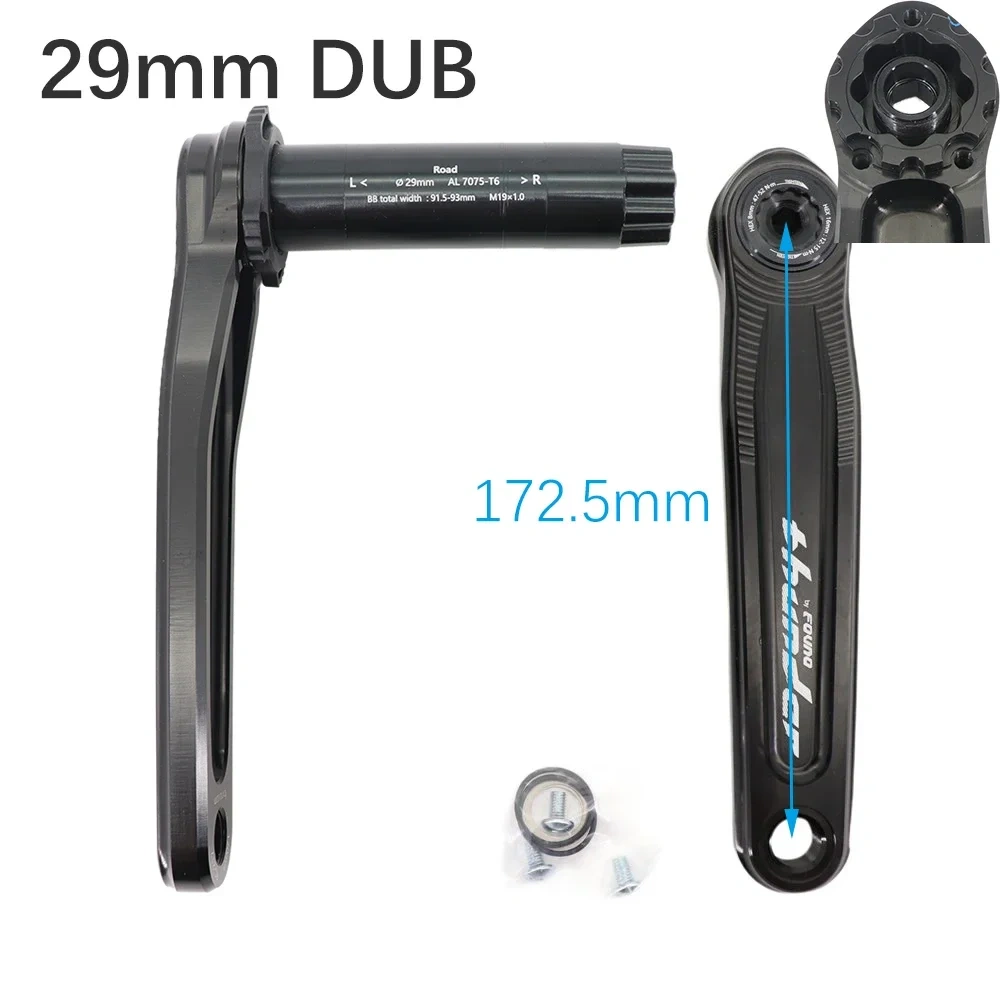 Fovno 110BCD road bike crankset DUB 29mm 28.99mm 24mm spindle Thunder deckas double chainring round 50 34T 52 36 53 39T 110 bcd
