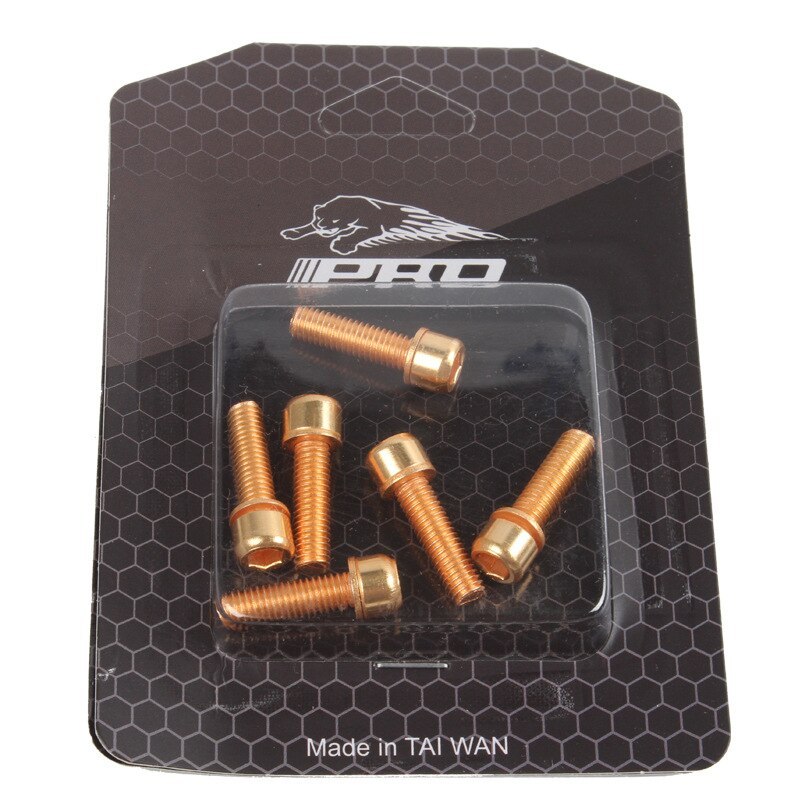 IIIPro bike stem bolts 6pcs colorful M5 18mm black red blue golden green purple rainbow oil slick steel bolts 5mm 18mm ipro