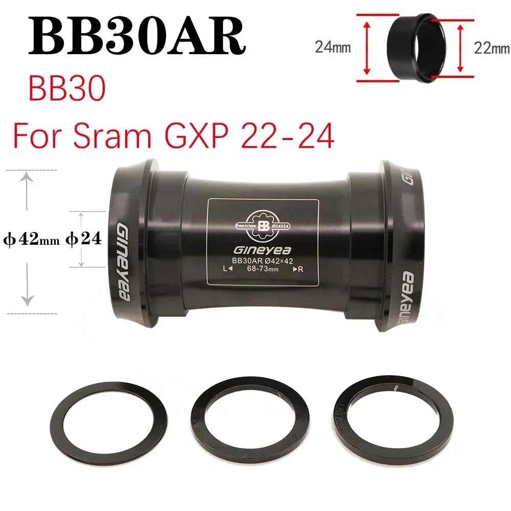 Gineyea Bottom bracket bike BB30 PF30 BB86 B79 BB386 for shimano for sram gxp press fit bearing 24mm 22 19 mm 42mm 46 MTB