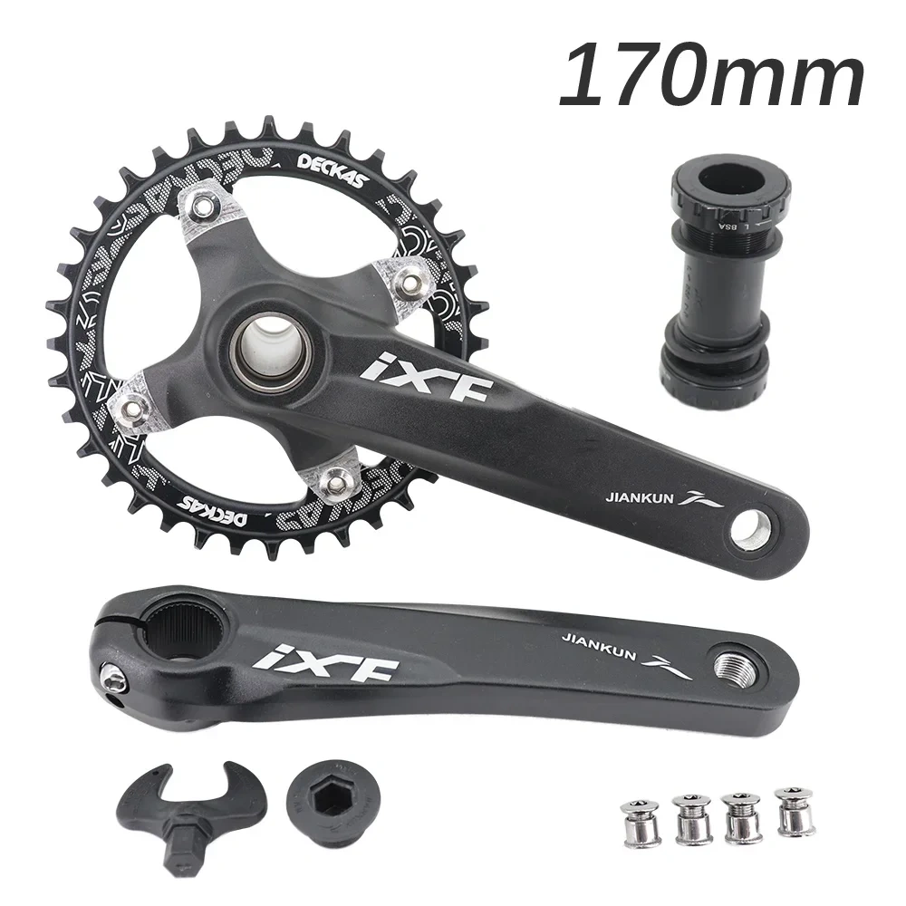 IXF MTB Crankset 104BCD Bike Crank 170mm 175mm Deckas Chainring 30t 32t 34t 36t 38 rainbow oil slick 1 2 3 speed 1x 2x 3x speed